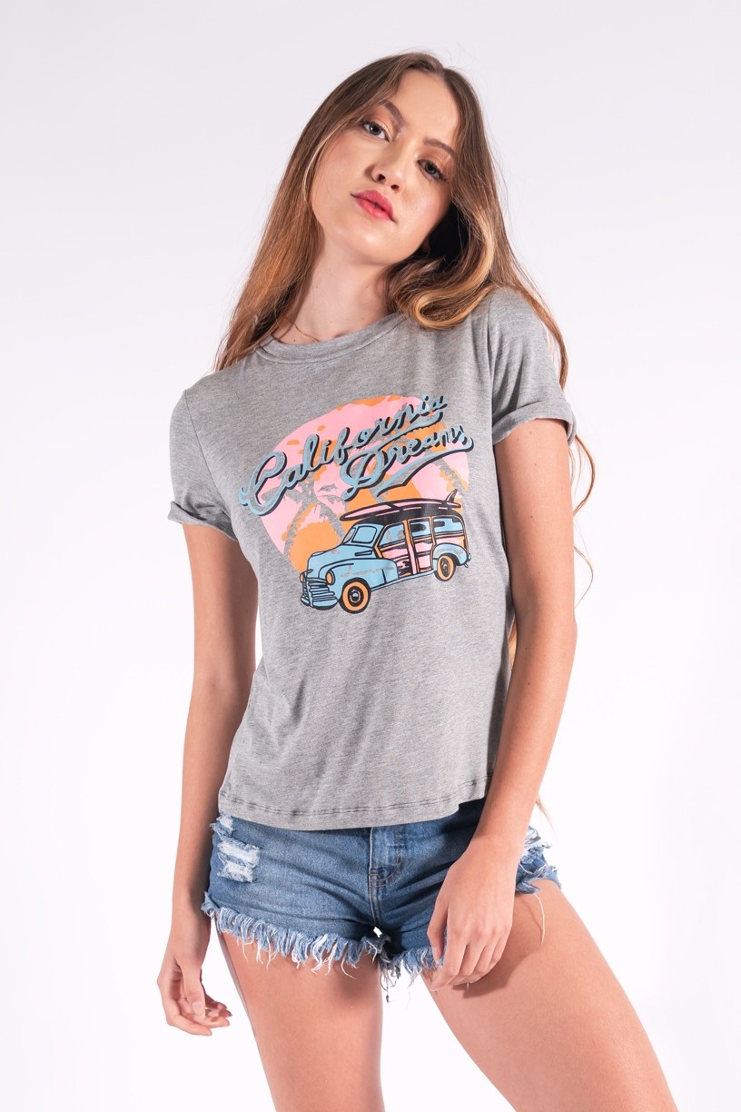 Blusa Nózinho com Silk California Dreams (Mescla) | Ref: K2835-C