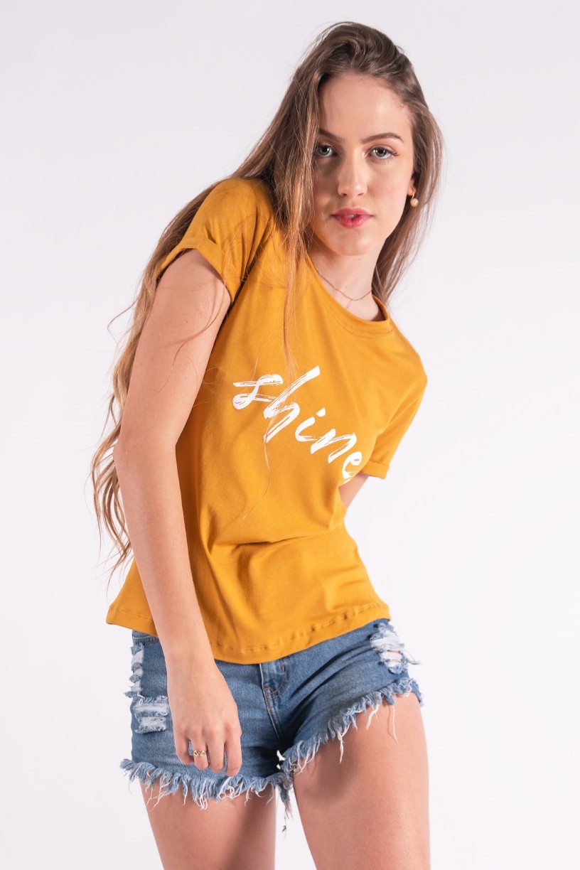 Blusa Nózinho com Silk Shine (Mostarda) | Ref: K2839-G