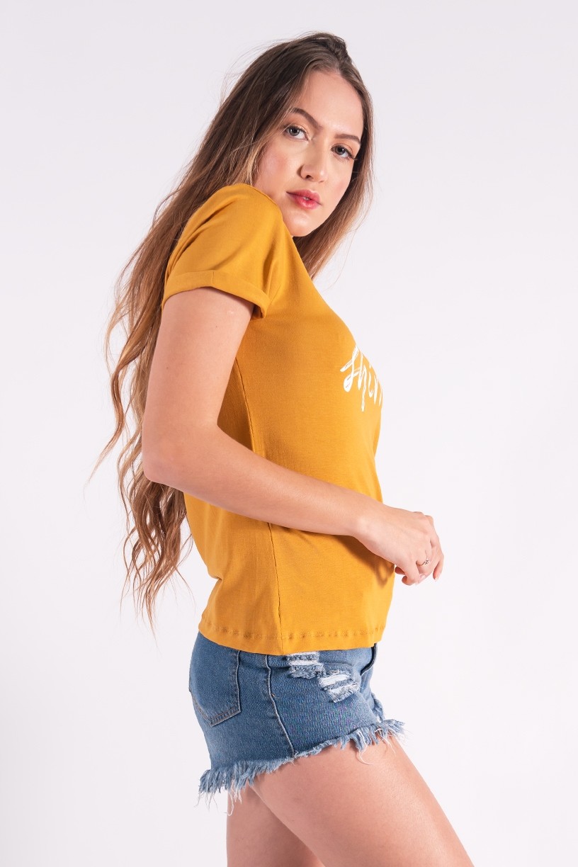 Blusa Nózinho com Silk Shine (Mostarda) | Ref: K2839-G