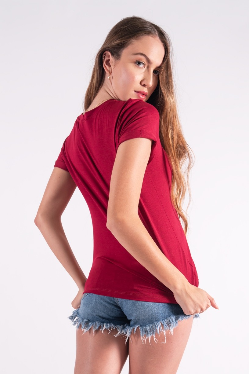 Blusa Nózinho com Silk Shine (Vinho) | Ref: K2839-E