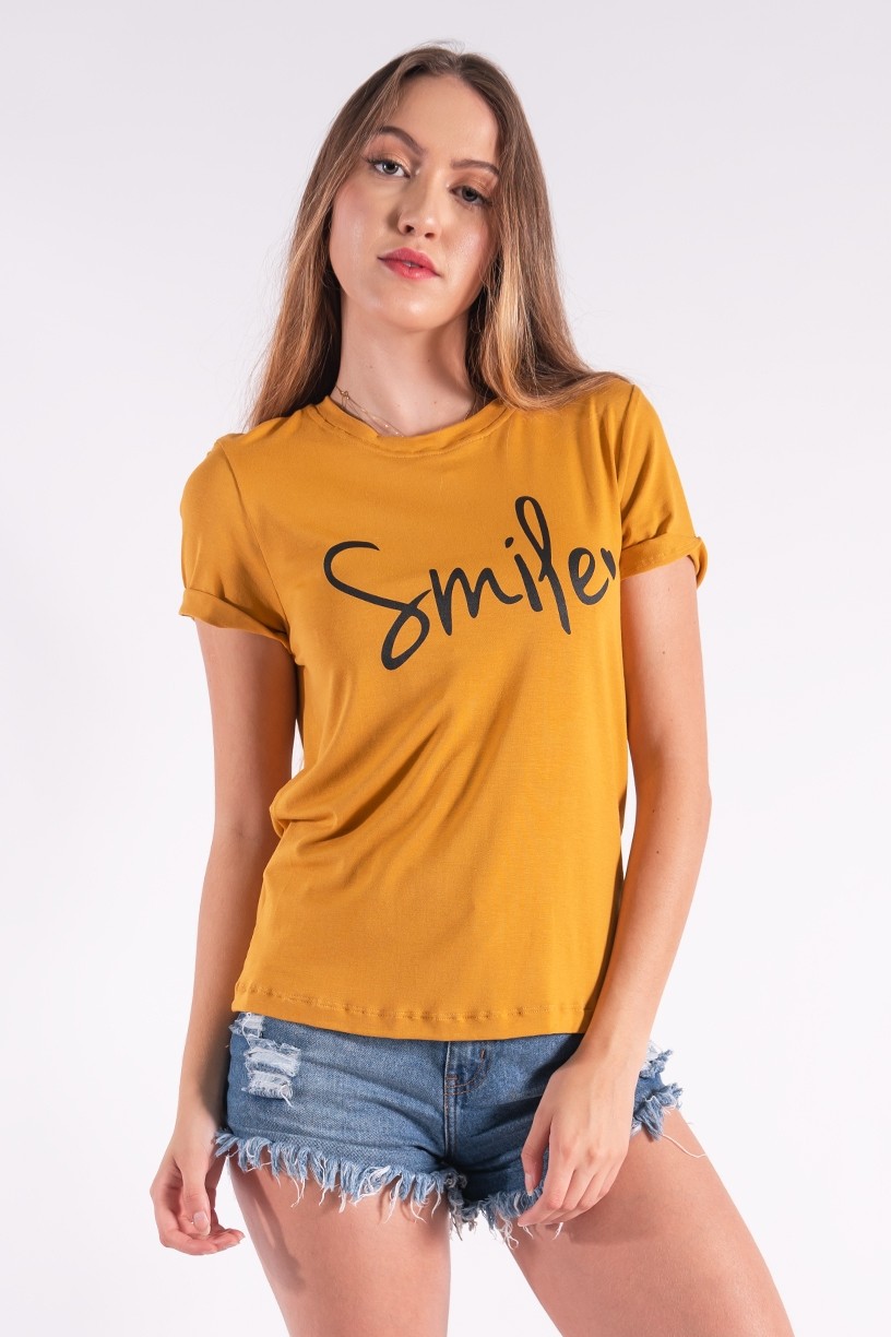 Blusa Nózinho com Silk Smile (Mostarda) | Ref: K2840-G