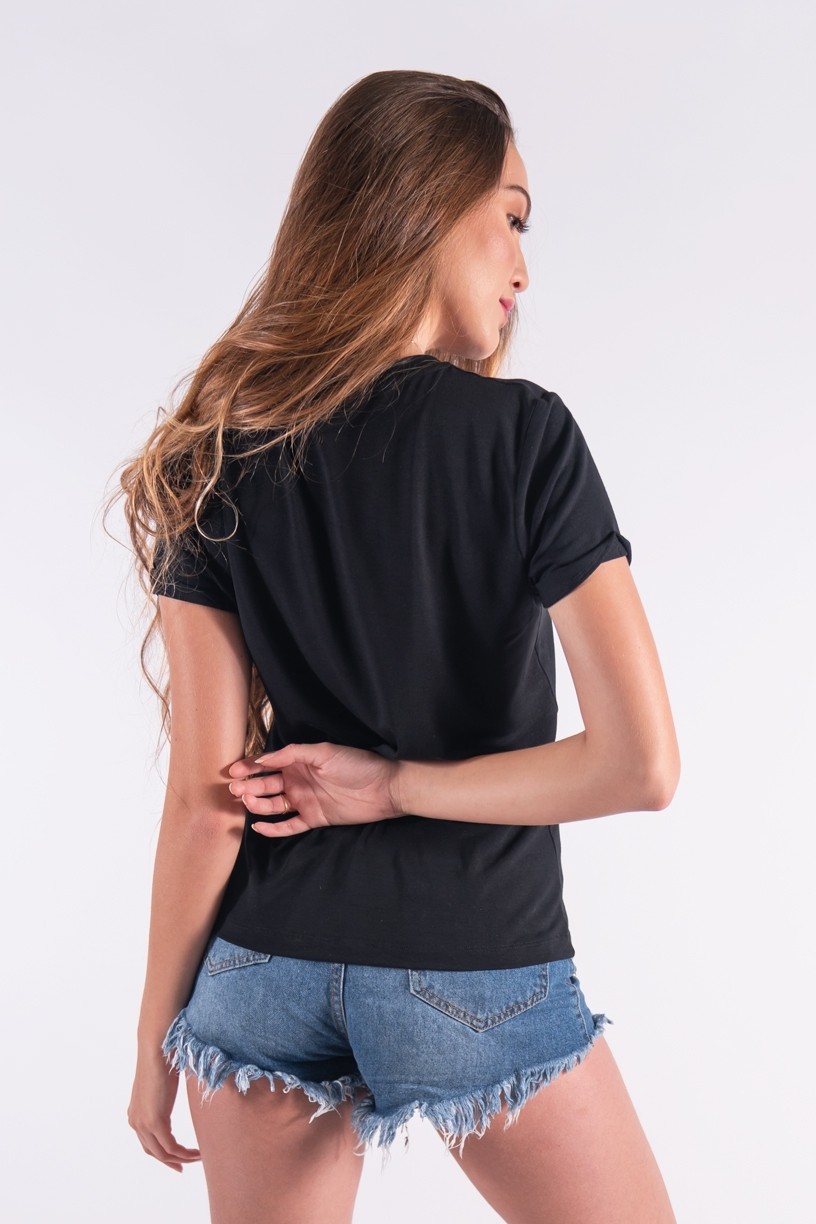 Blusa Nózinho com Silk Smile (Preto) | Ref: K2840-A