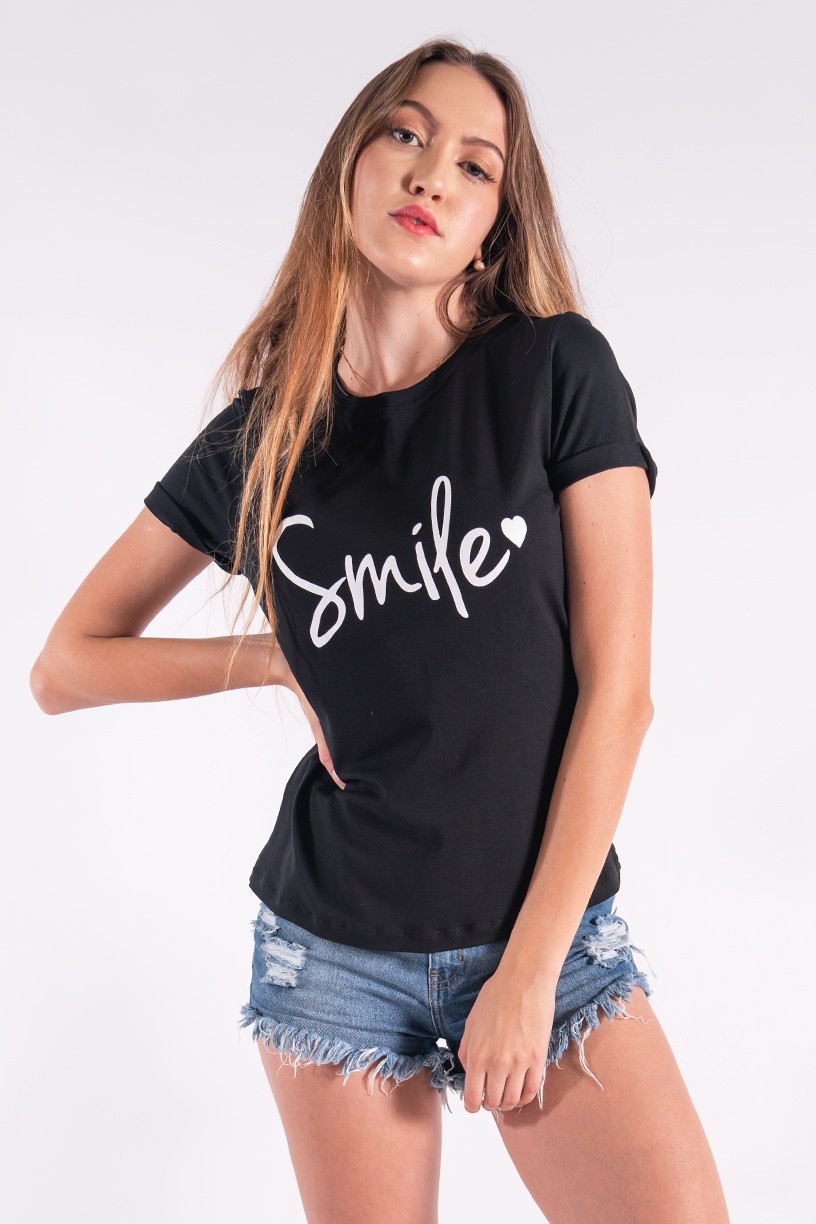 Blusa Nózinho com Silk Smile (Preto) | Ref: K2840-A