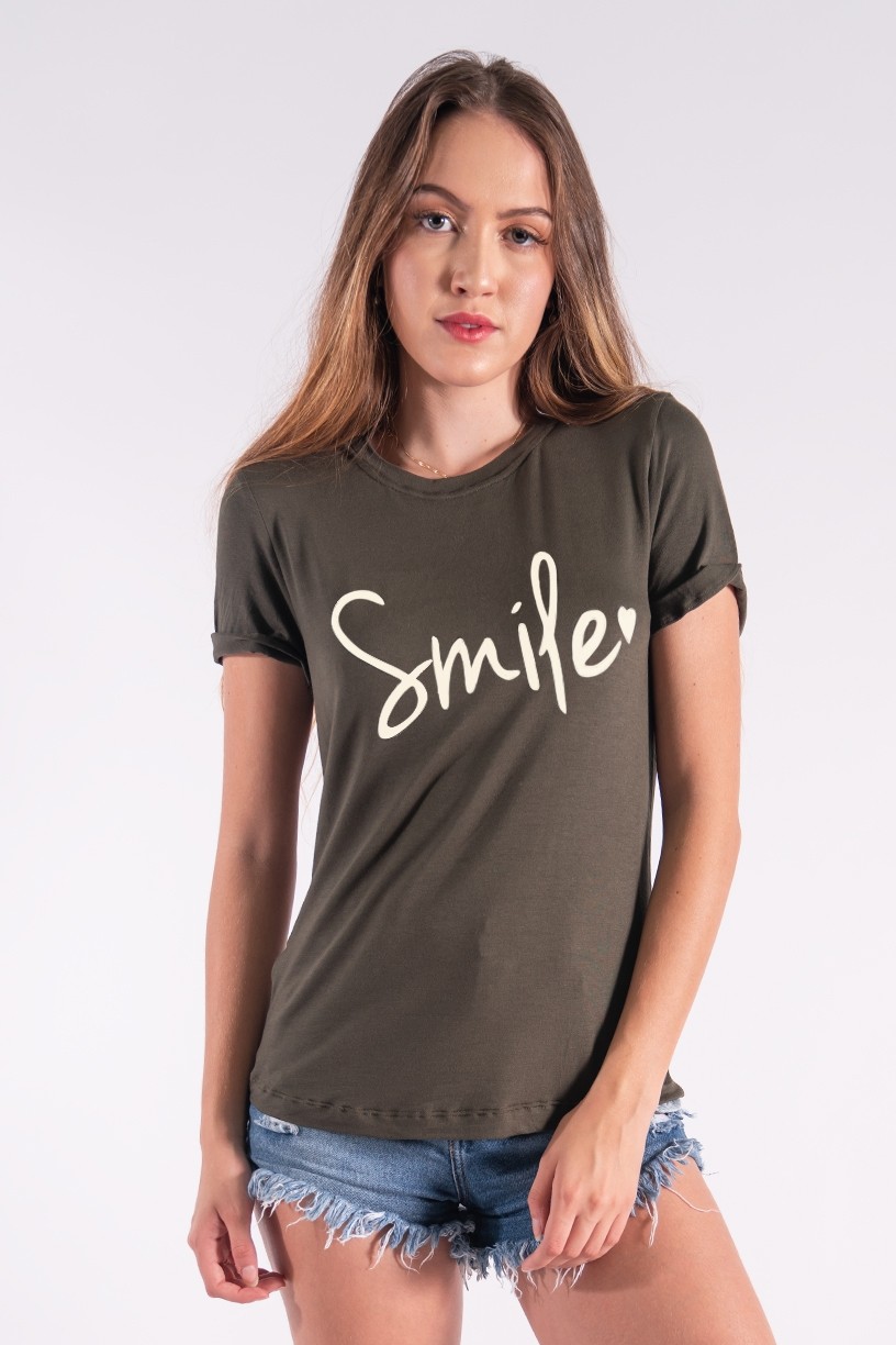 Blusa Nózinho com Silk Smile (Verde Militar) | Ref: K2840-I