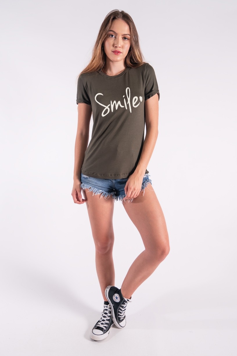 Blusa Nózinho com Silk Smile (Verde Militar) | Ref: K2840-I