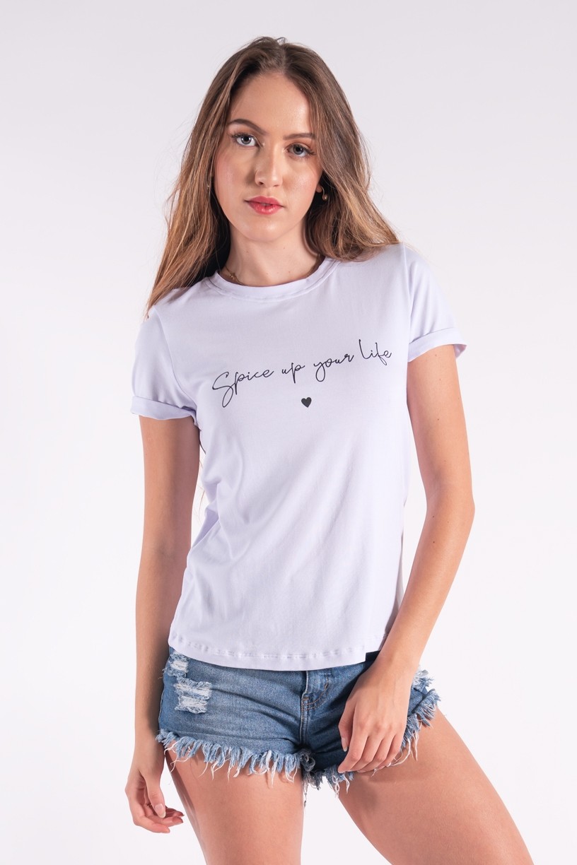 Blusa Nózinho com Silk Spice Your Life (Branco) | Ref: K2842-B