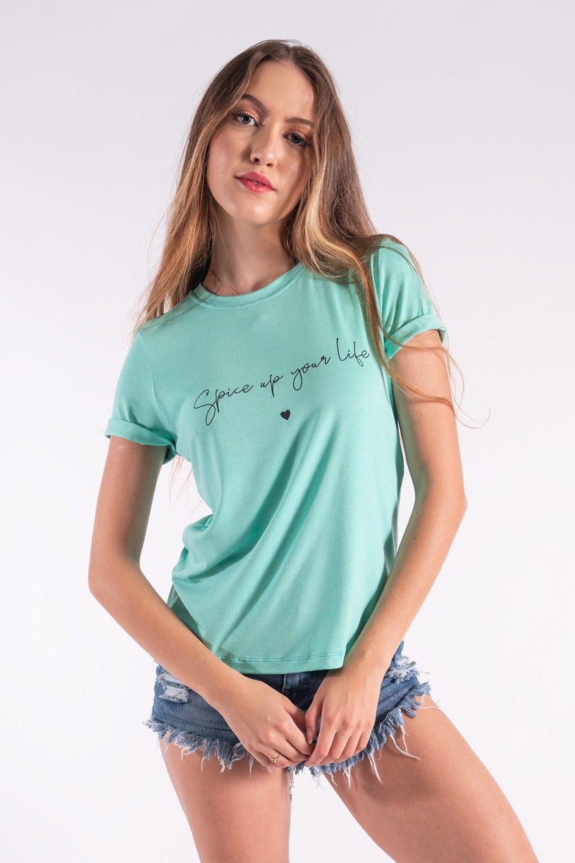 Blusa Nózinho com Silk Spice Your Life (Verde Água) | Ref: K2842-H