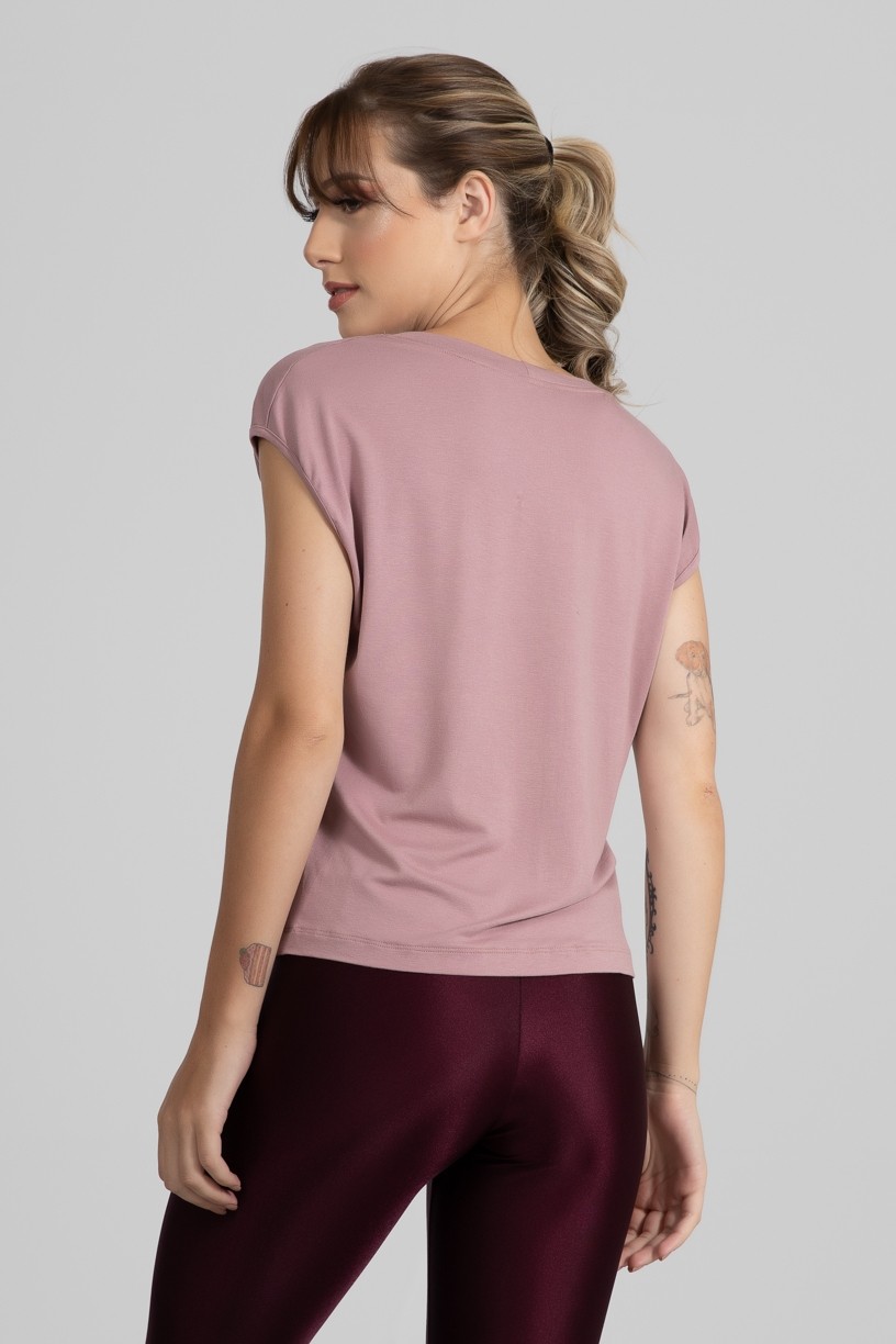 Blusa Viscolycra com Decote V (Rosê) | Ref: GO411-C