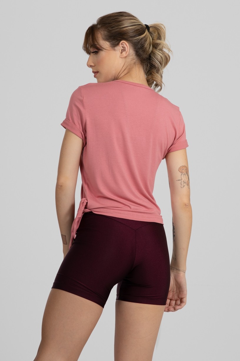 Blusa Viscolycra com Detalhe de Amarrar Lateral (Salmão) | Ref: GO400-D