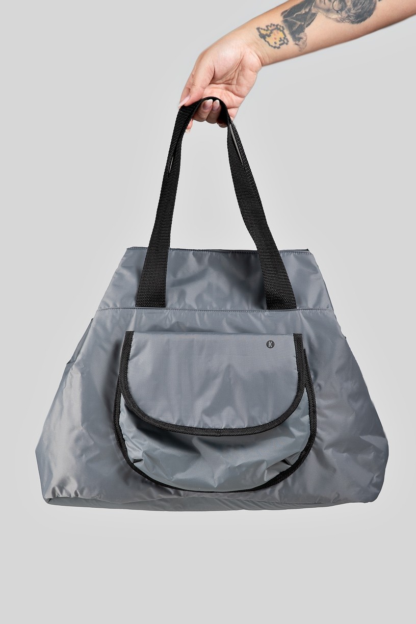 Bolsa Fitness de Ombro com Silk (Chumbo / Preto) | Ref: K3203-C