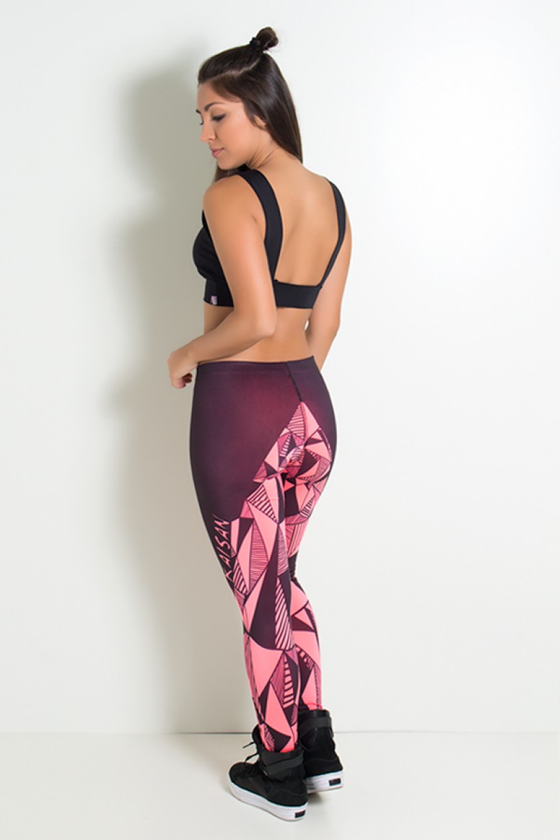 Legging Sublimada PRO (Triângulos Rosa Neon) | Ref: NTSP15-002