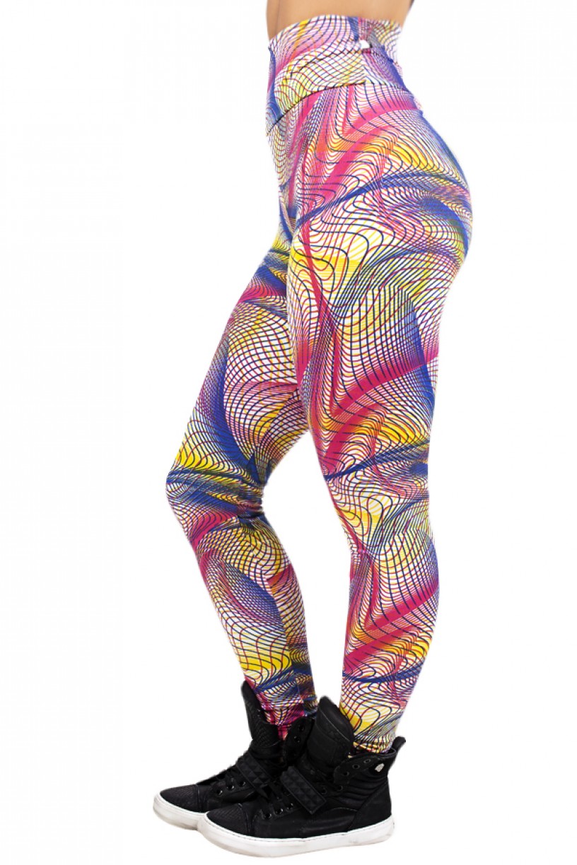 Legging Estampada Riscado Rosa Azul e Amarelo | Ref: CA508