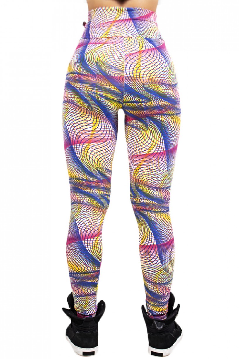 Legging Estampada Riscado Rosa Azul e Amarelo | Ref: CA508