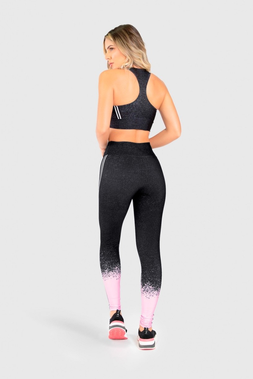 Calça Legging Fitness Estampa Digital Pink Splash | Ref: GO191