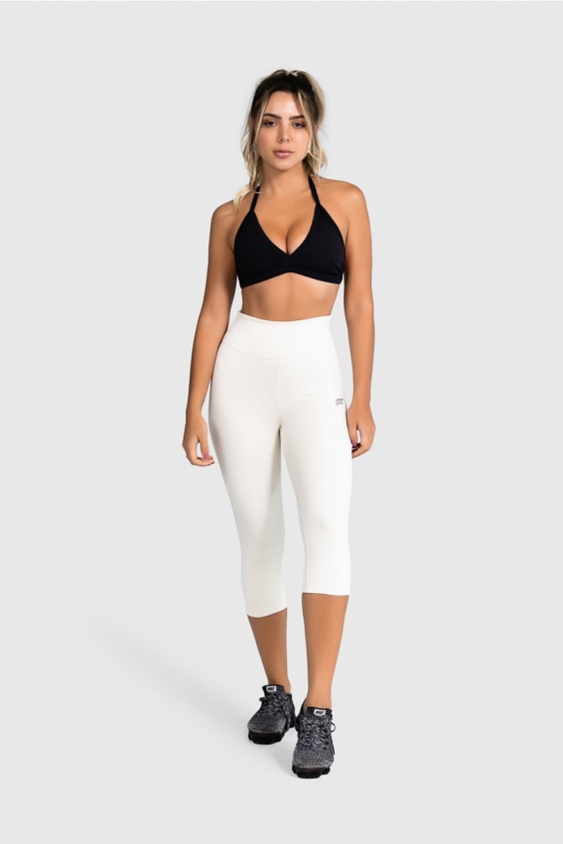 Calça Corsário Fitness Básica (Off-White) | Ref: GO2-D