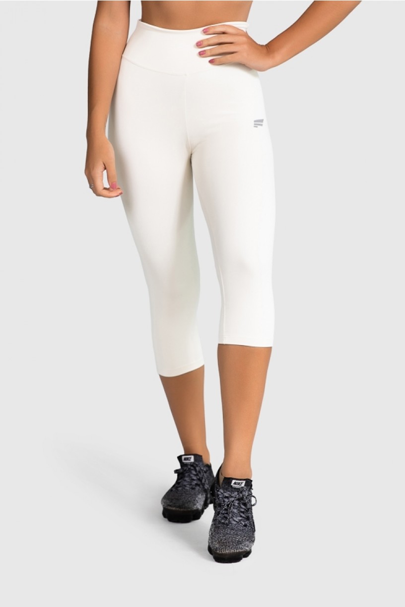 Calça Corsário Fitness Básica (Off-White) | Ref: GO2-D