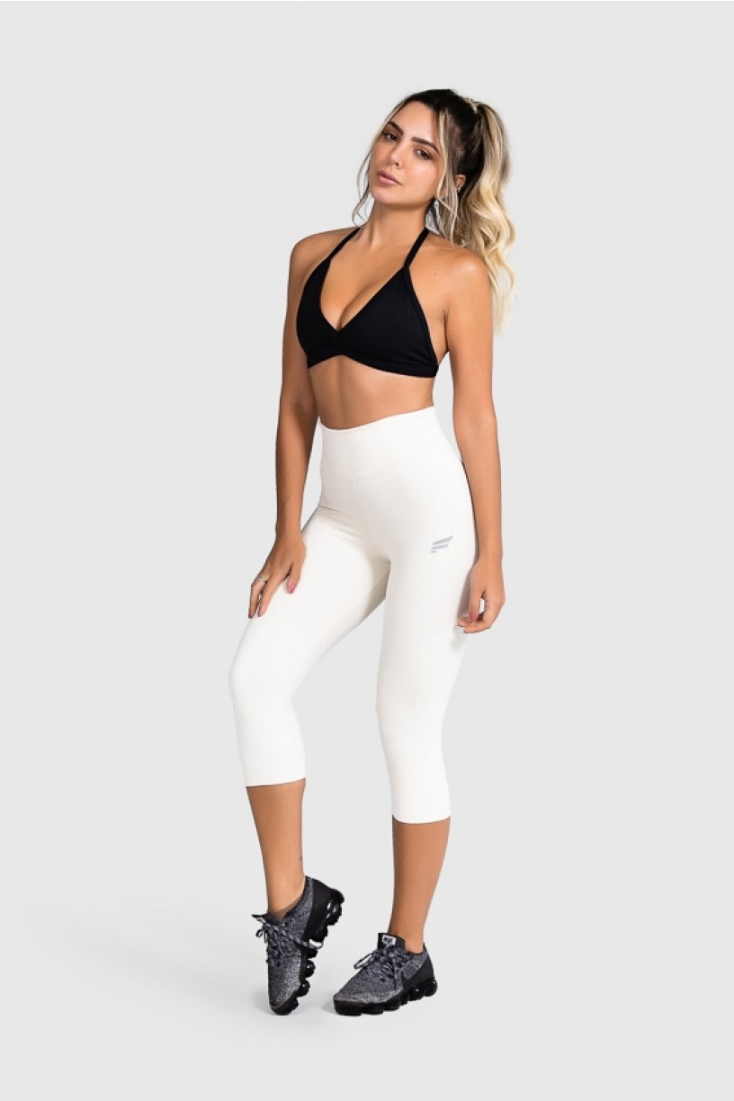 Calça Corsário Fitness Básica (Off-White) | Ref: GO2-D