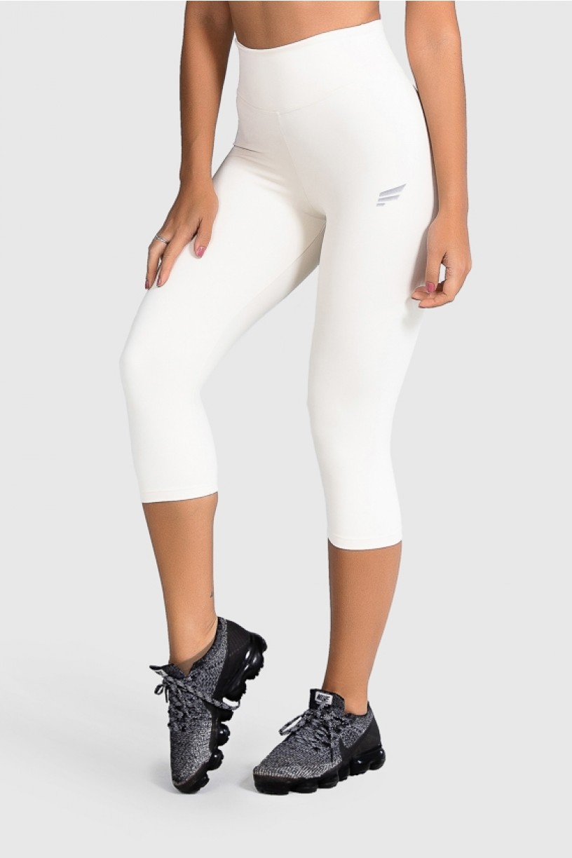 Calça Corsário Fitness Básica (Off-White) | Ref: GO2-D