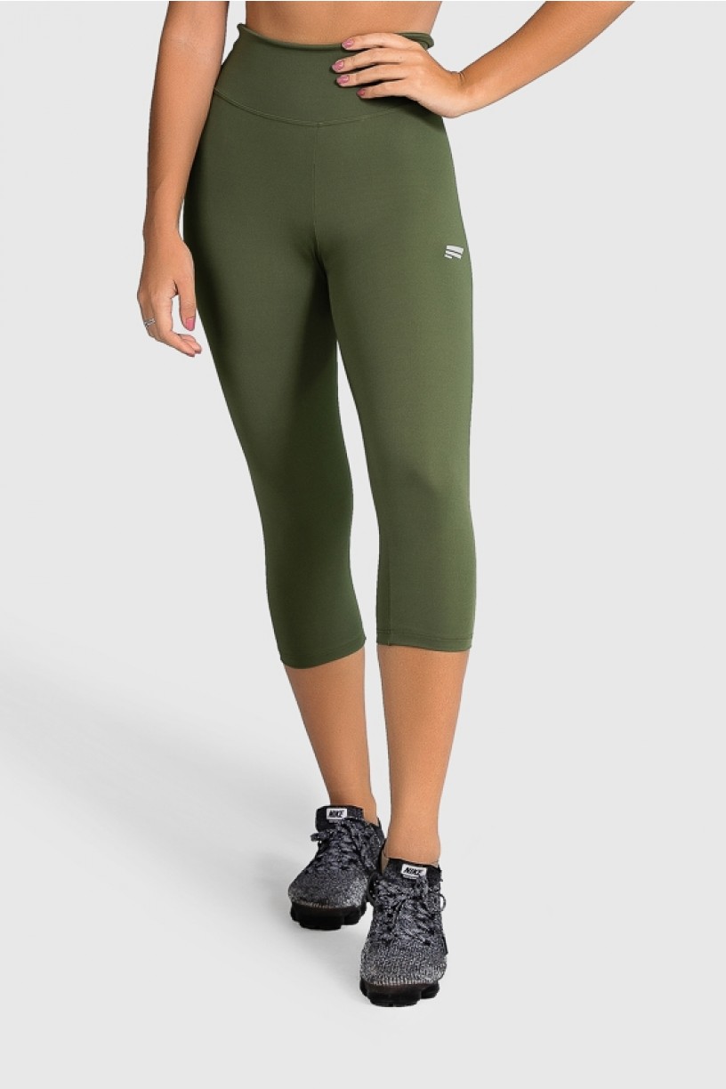 Calça Corsário Fitness Básica (Verde Militar) | Ref: GO2-I