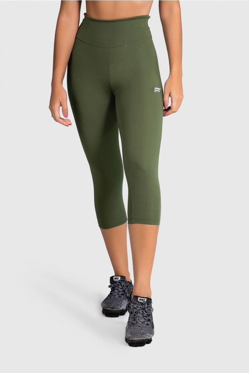 Calça Corsário Fitness Básica (Verde Militar) | Ref: GO2-I