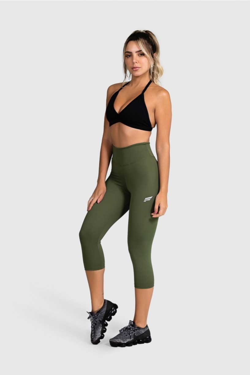 Calça Corsário Fitness Básica (Verde Militar) | Ref: GO2-I