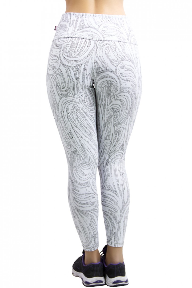 Calça Legging Cós Alto Tecido Jacquard | Ref: F565