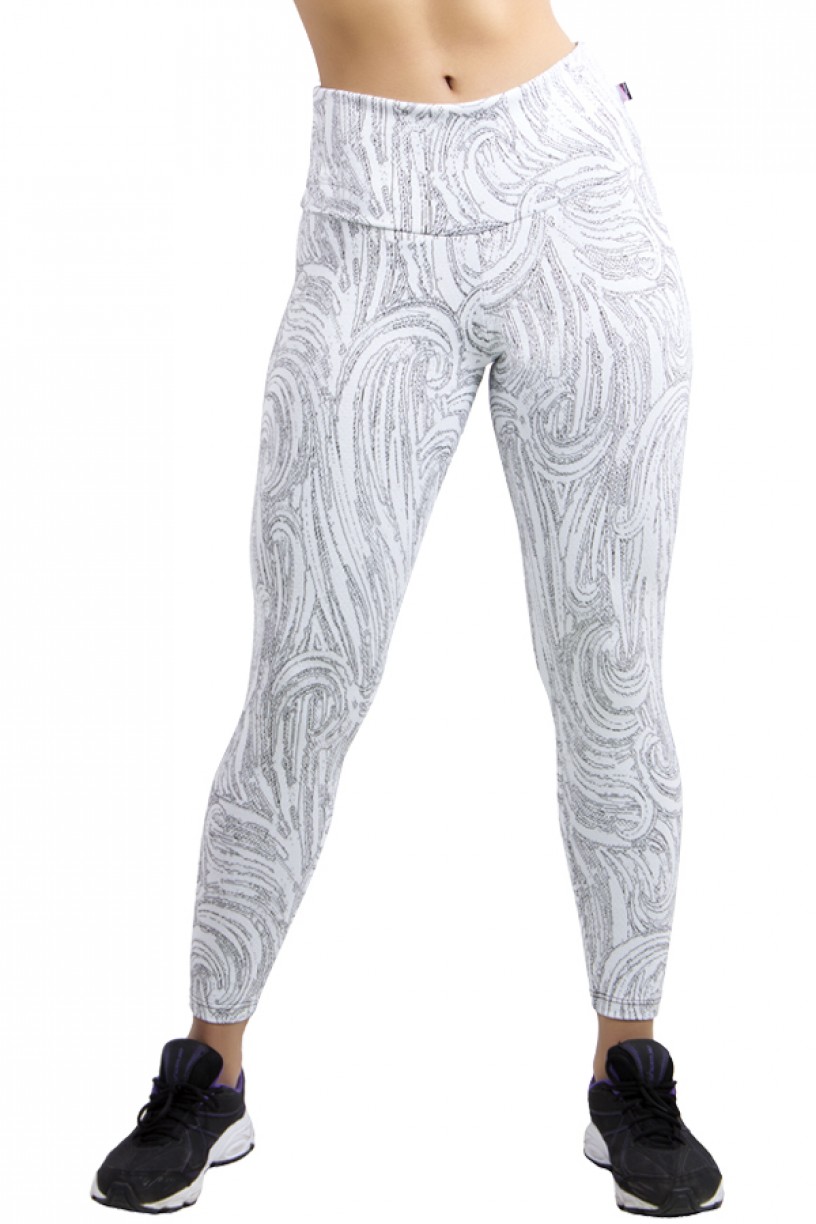 Calça Legging Cós Alto Tecido Jacquard | Ref: F565