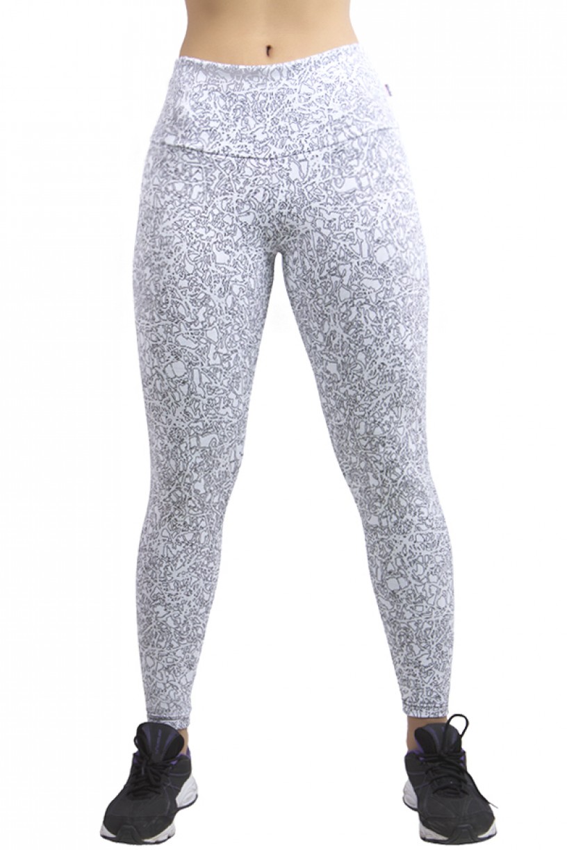 Calça Legging Cós Alto Tecido Jacquard | Ref: F562