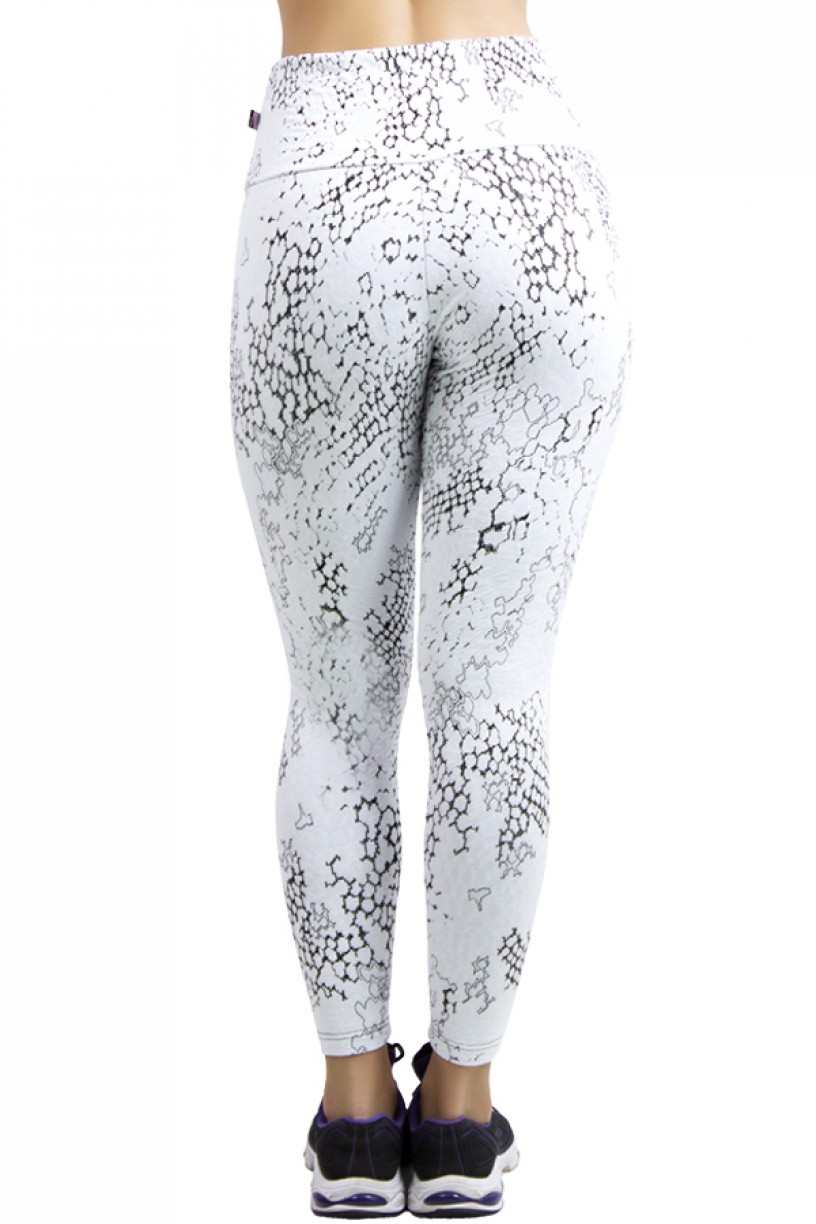 Calça Legging Cós Alto Tecido Jacquard