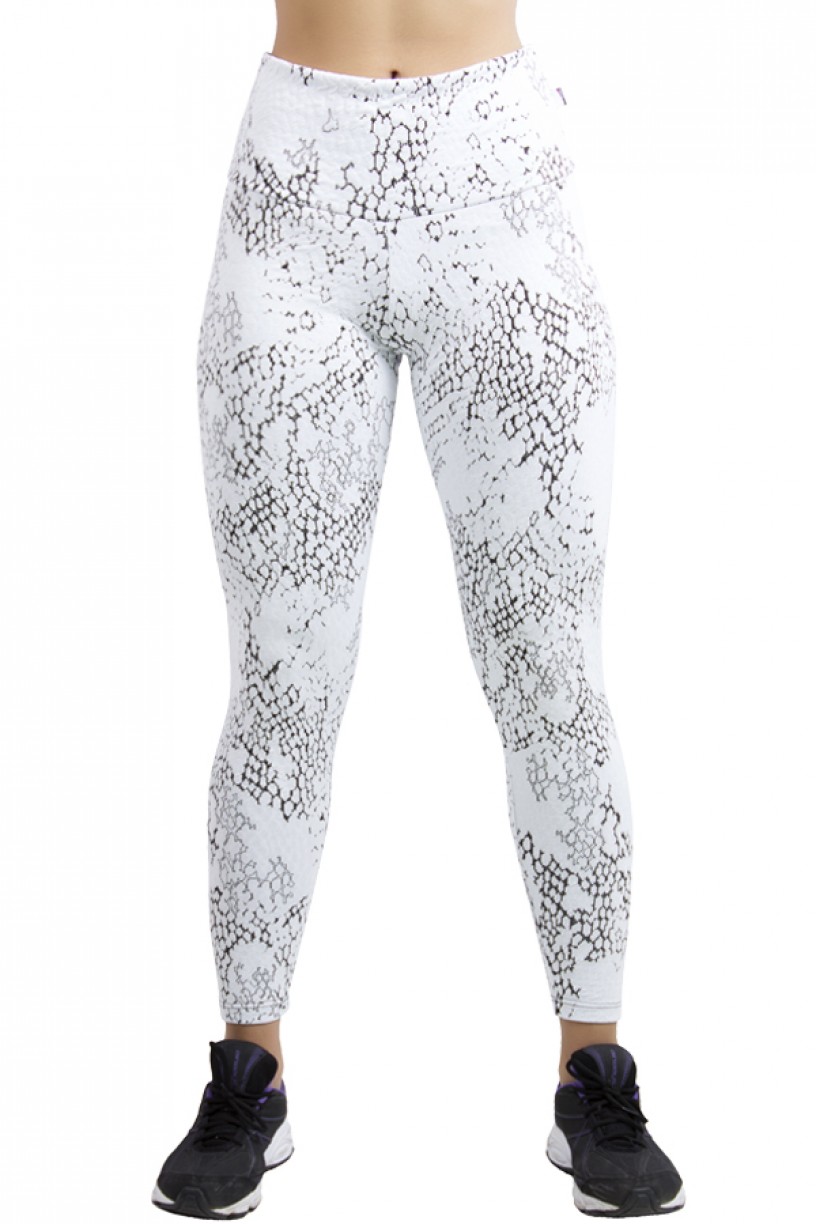 Calça Legging Cós Alto Tecido Jacquard