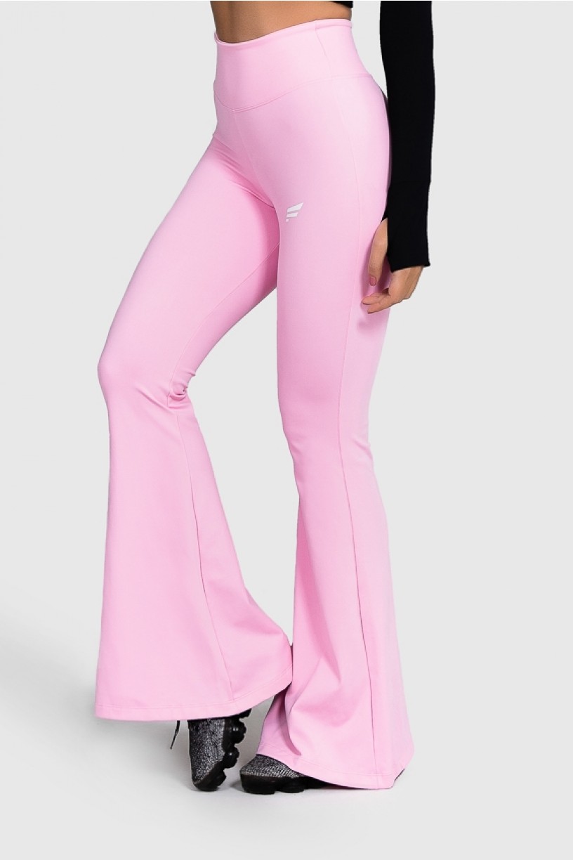 Calça Flare Fitness Básica (Rosa Bebê) | Ref: GO4-G