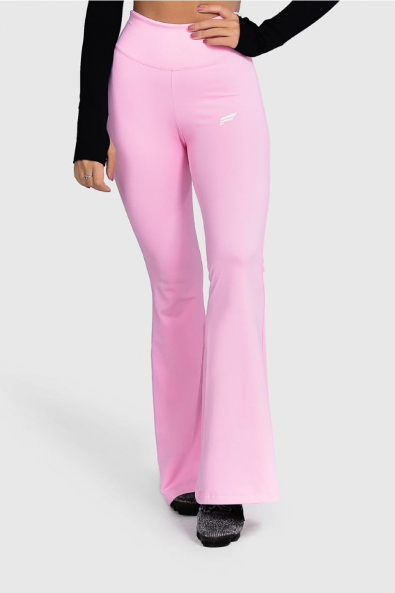 Calça Flare Fitness Básica (Rosa Bebê) | Ref: GO4-G