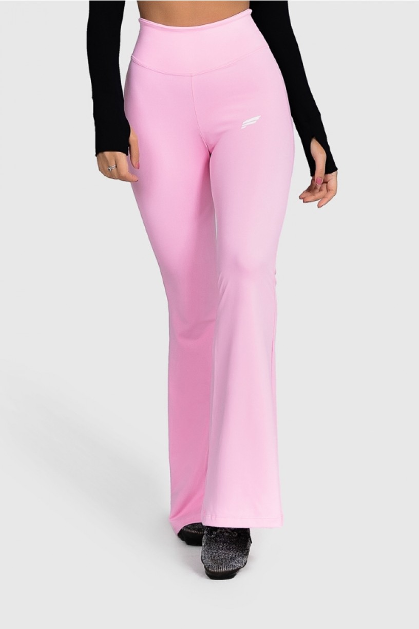 calça flare rosa bebe