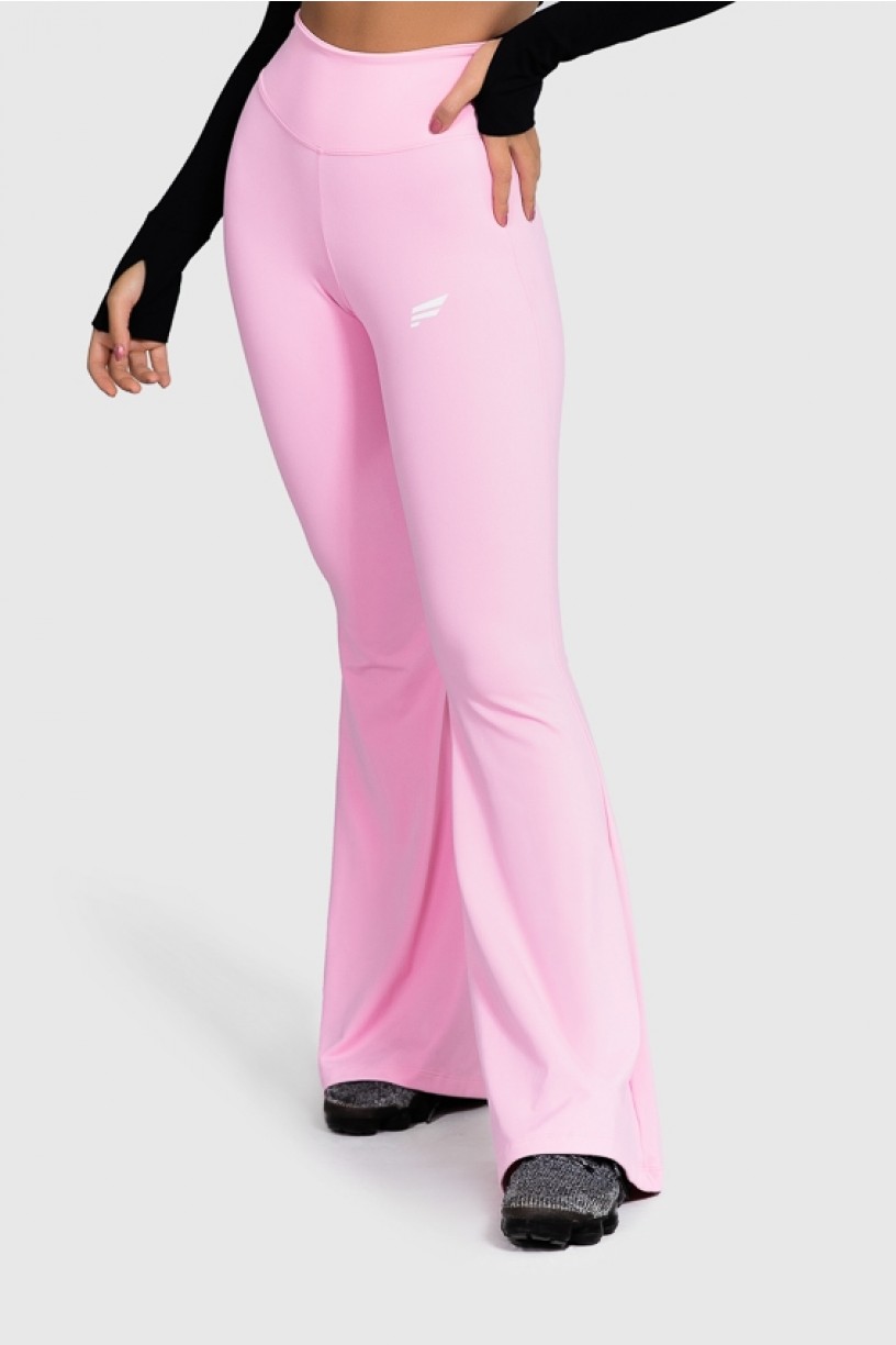 Calça Flare Fitness Básica (Rosa Bebê) | Ref: GO4-G