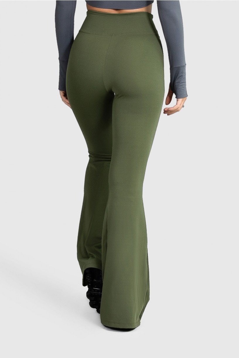 Calça Flare Fitness Básica (Verde Militar) | Ref: GO4-I