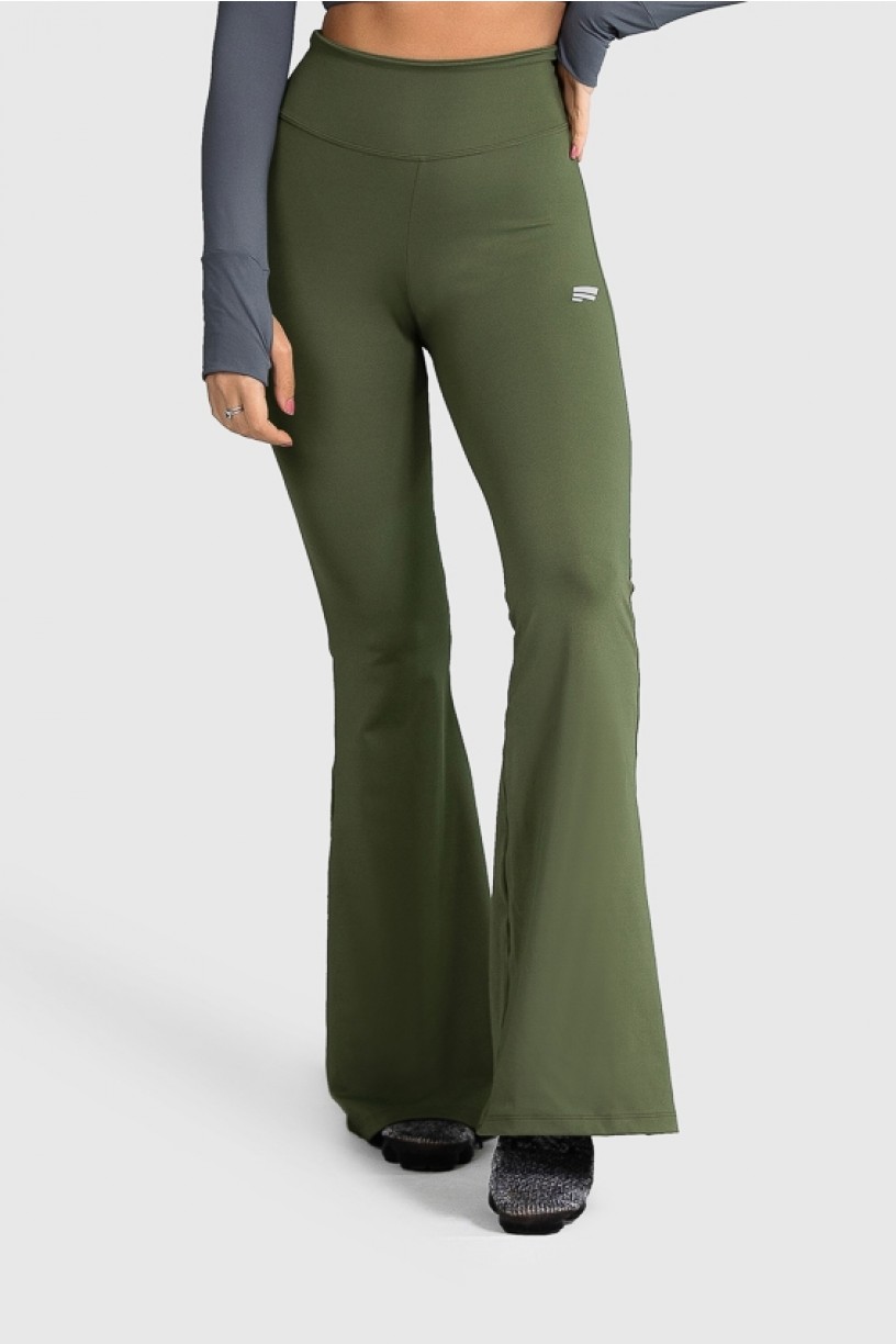 Calça Flare Fitness Básica (Verde Militar) | Ref: GO4-I