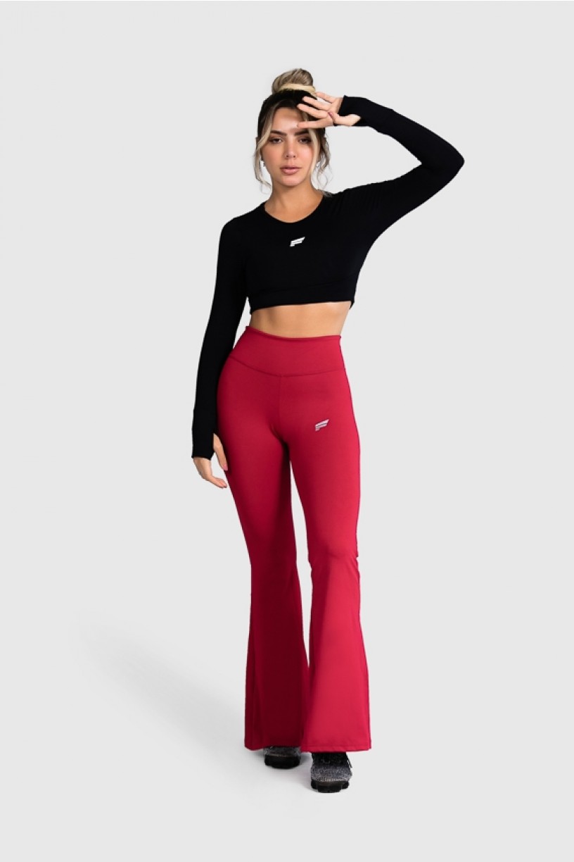 Calça Flare Fitness Básica (Vinho) | Ref: GO4-C