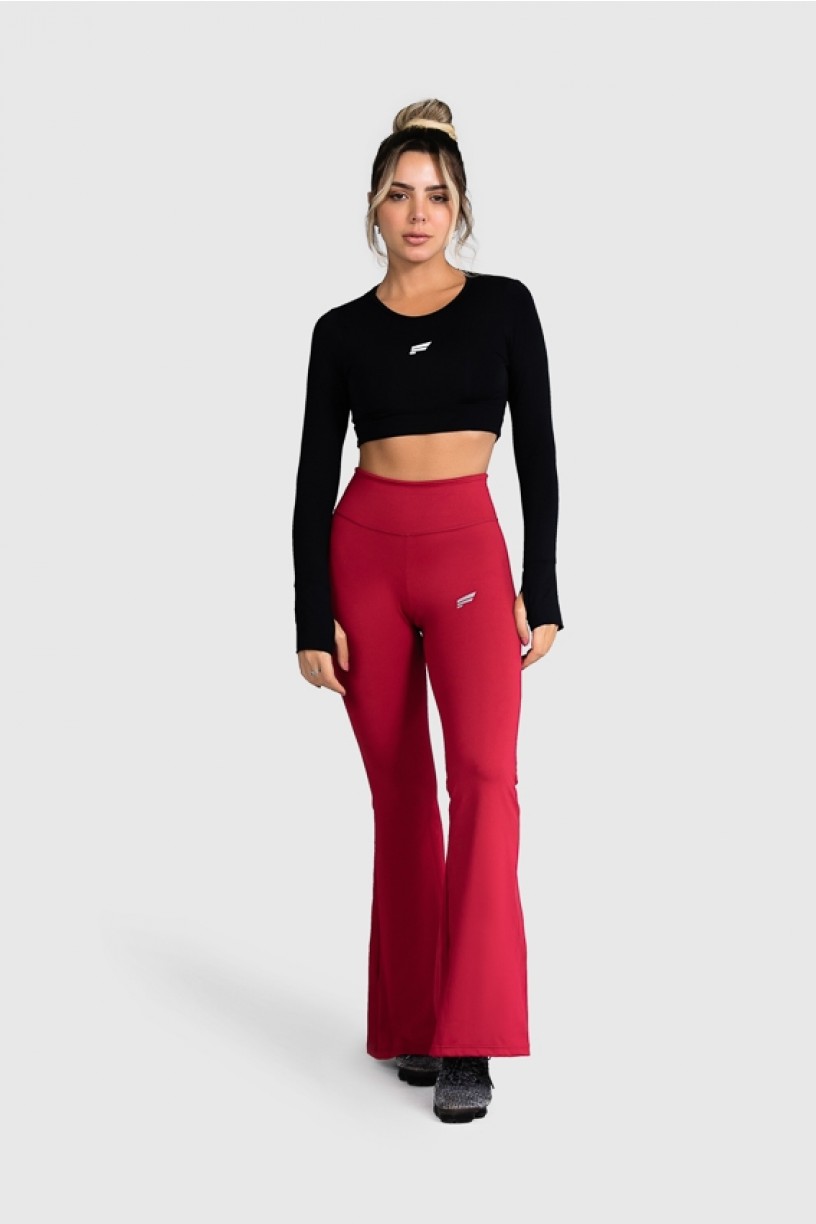 Calça Flare Fitness Básica (Vinho) | Ref: GO4-C