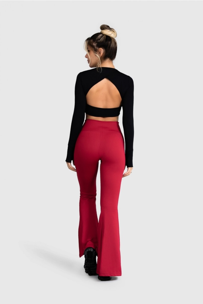 Calça Flare Fitness Básica (Vinho) | Ref: GO4-C