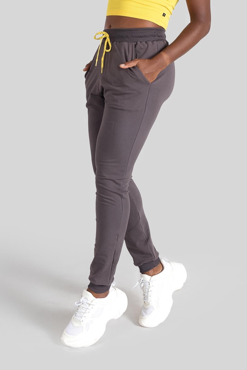 Calça Jogger (Chumbo / Amarelo) | Ref: K3094-D