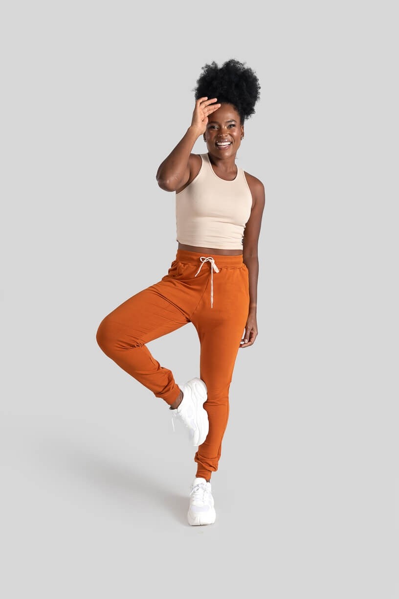 Calça Jogger (Laranja / Bege) | Ref: K3094-C