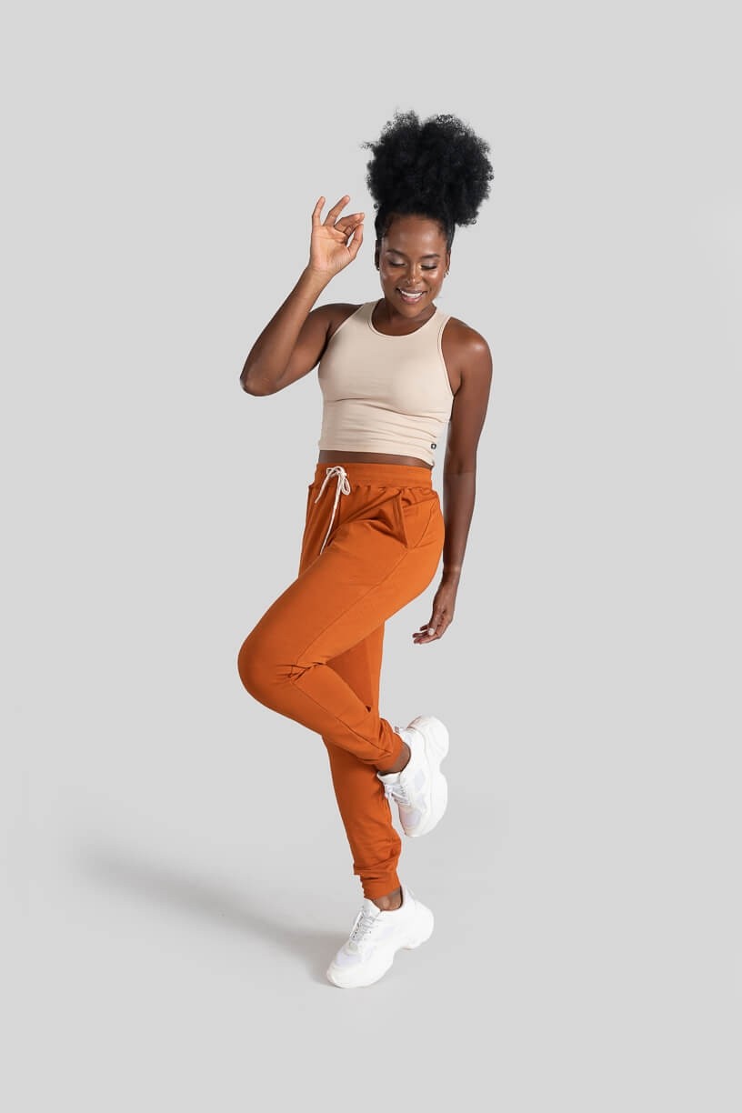 Calça Jogger (Laranja / Bege) | Ref: K3094-C