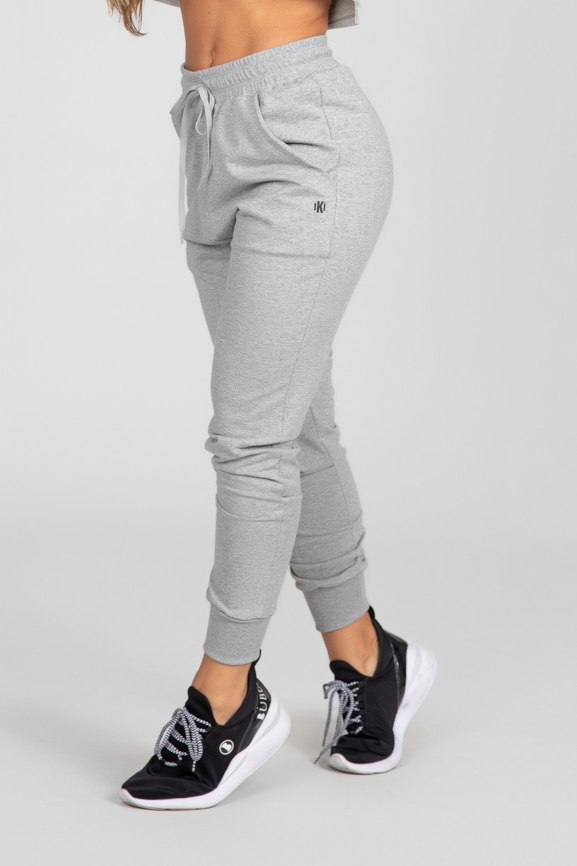 Calça Jogger Lisa de Moletom (Mescla) | Ref: K2897-B