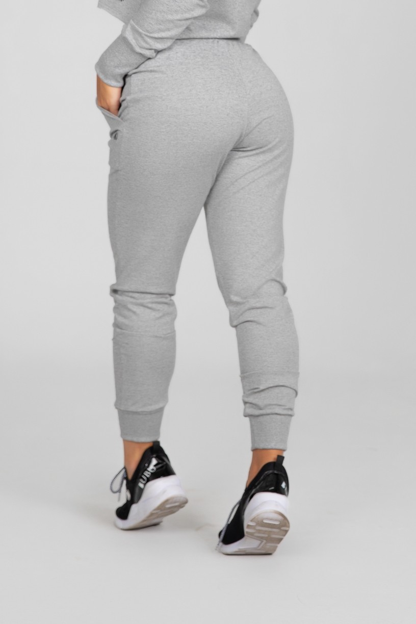 Calça Jogger Lisa de Moletom (Mescla) | Ref: K2897-B