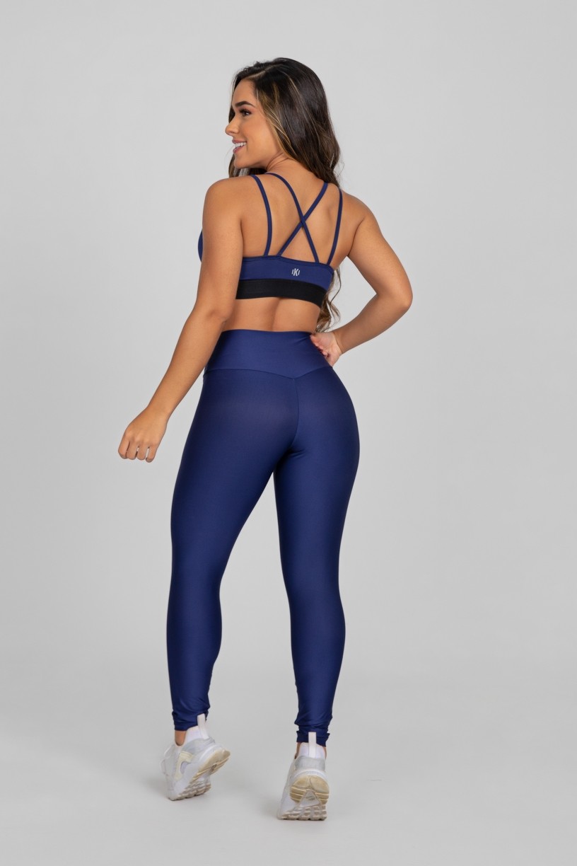 Calça Legging Básica com Cós Triangular (Azul Marinho) | Ref: K2890-D