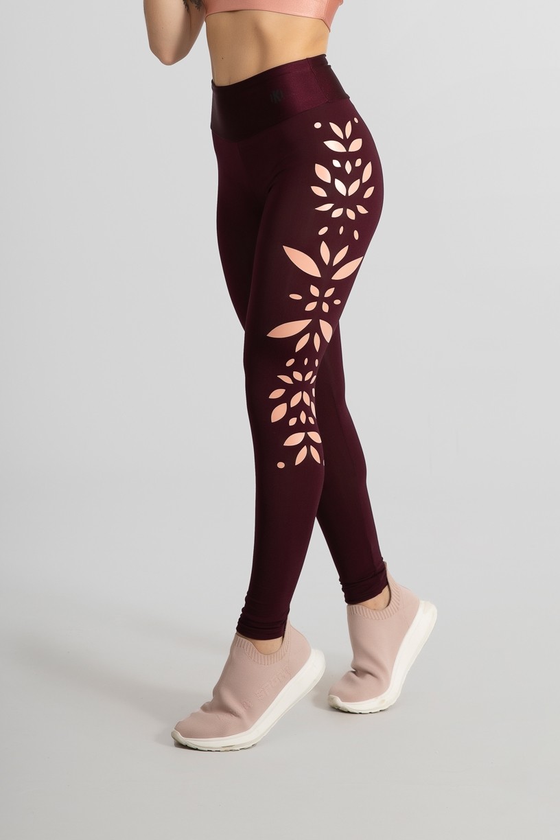 Calça Legging Básica com Silk (Bordô) | Ref: GO528-B