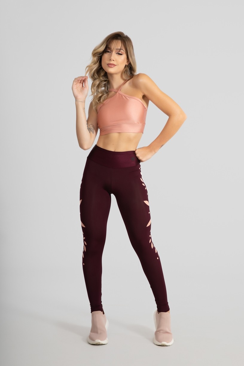 Calça Legging Básica com Silk (Bordô) | Ref: GO528-B