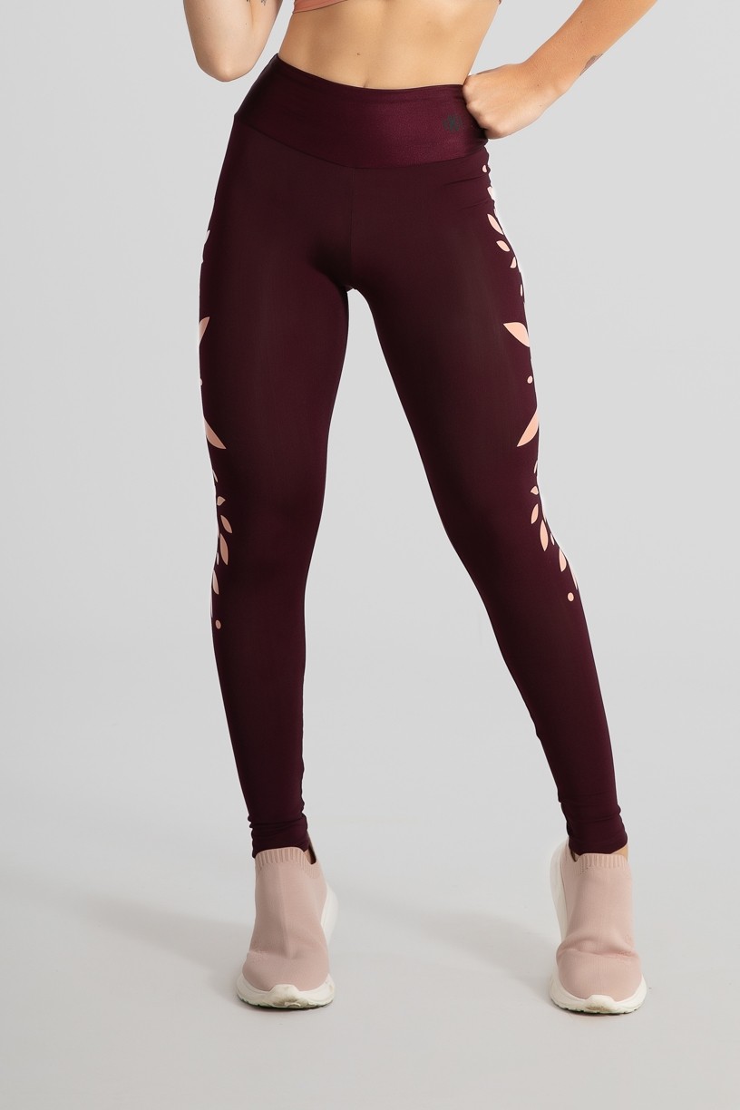 Calça Legging Básica com Silk (Bordô) | Ref: GO528-B