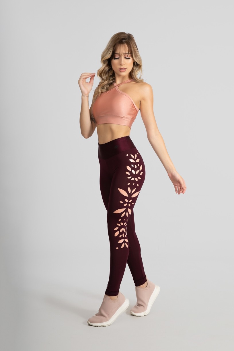 Calça Legging Básica com Silk (Bordô) | Ref: GO528-B