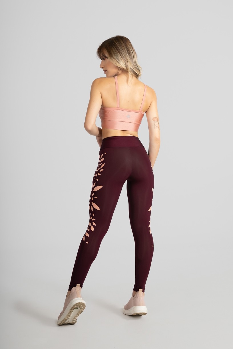 Calça Legging Básica com Silk (Bordô) | Ref: GO528-B